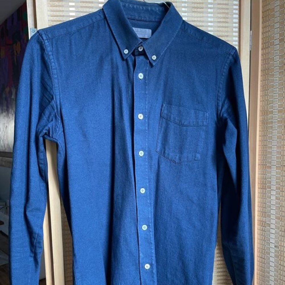 Saturdays NYC Men’s Button-Up Shirt in Dark Denim Blue